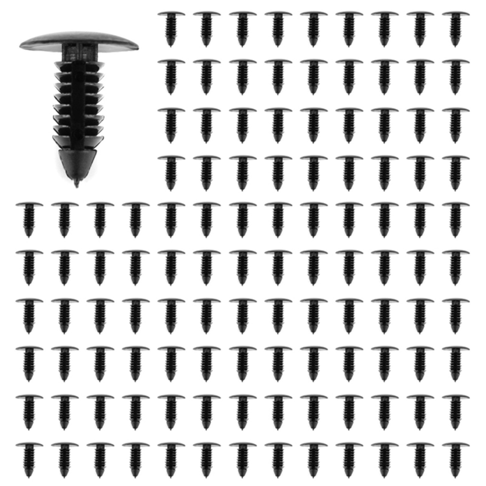 Black 100X Plastic Bumper Fastener Rivet Clips Auto Body Clips