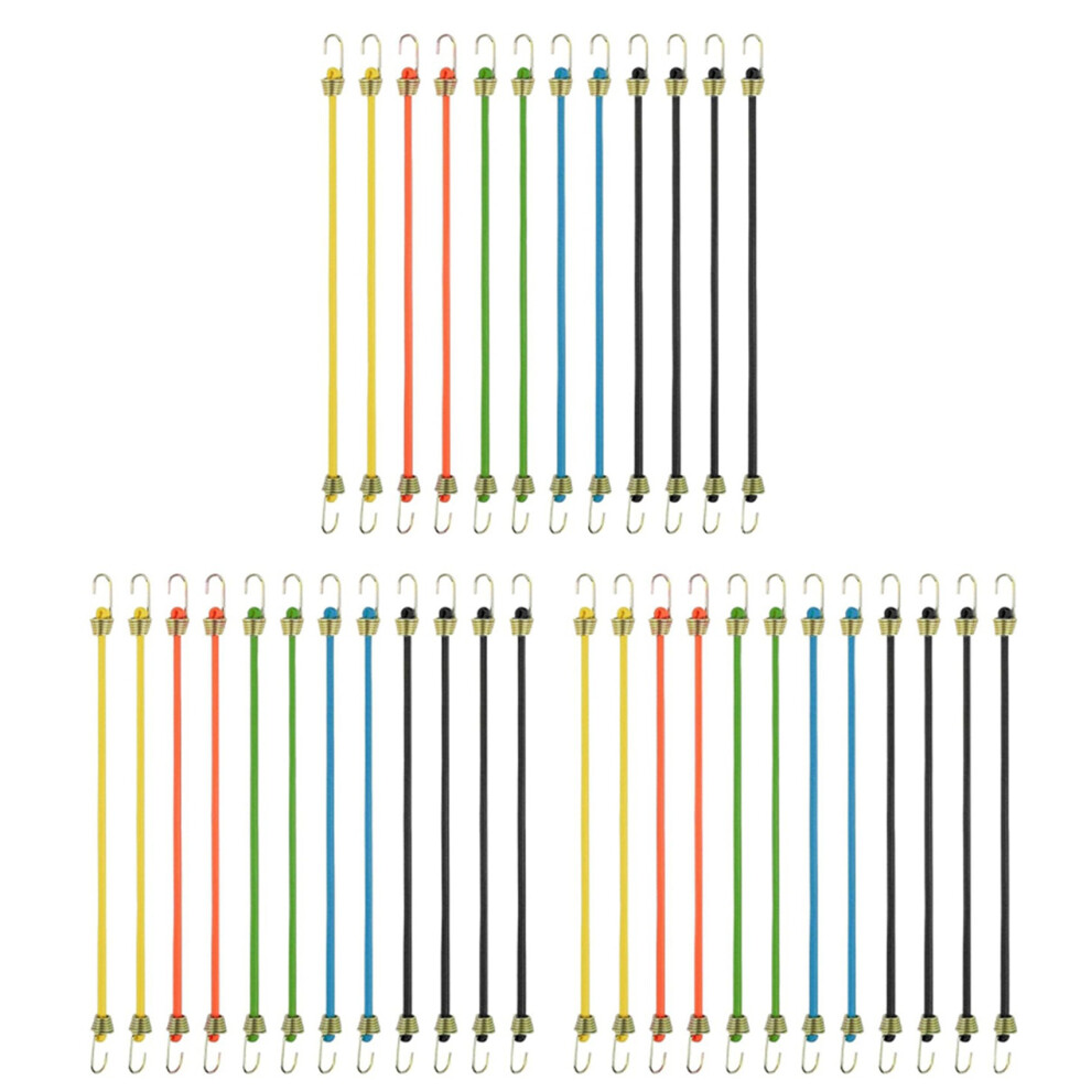 Small Bungee Cords With Hooks 12 Pack,Adjustable Rubber Elastic Cords 4711191735799
