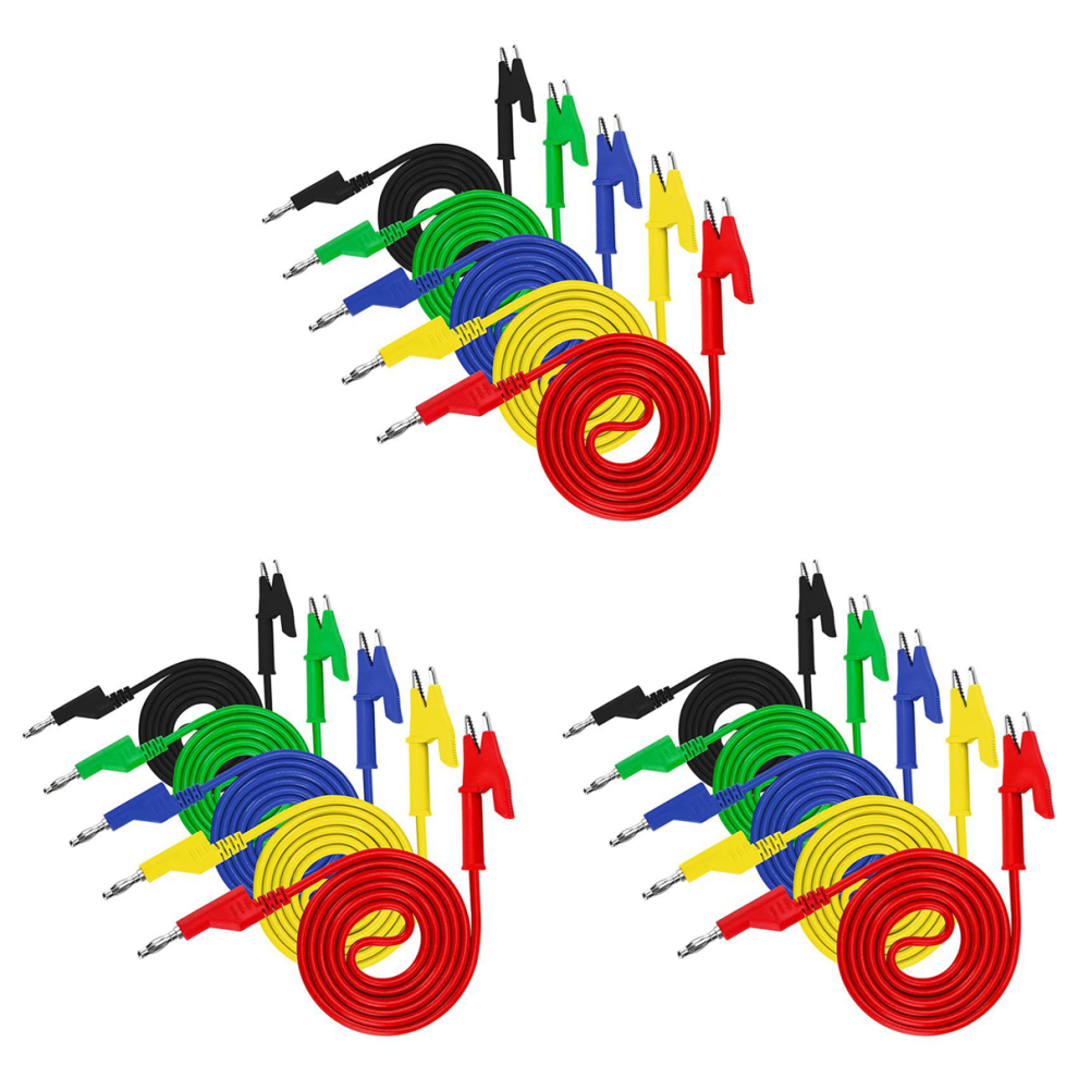 5Pcs 4Mm Multimeter Banana Plug To Alligator Clips Test Lead 4711191757715