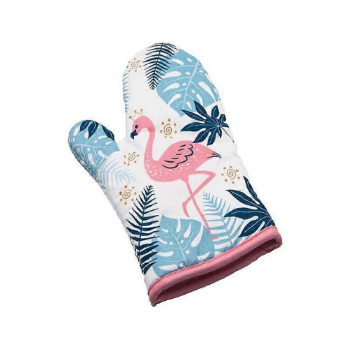 Printed Flamingo Heat Resistant Oven Mitts Gloves Kitchen Baking Mitts