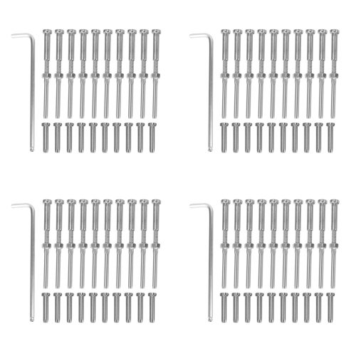 Hex Head Threaded End Fitting Terminal for 1/8 Inch Cable 10 Pairs