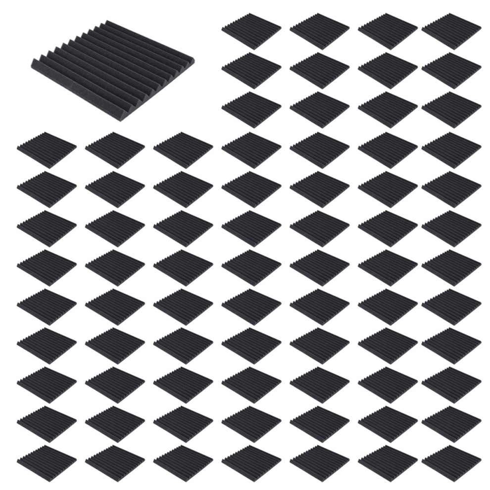 50Pcs Acoustic Soundproof Foam Sound Absorbing Panels,1X12x12inch 4711191766014