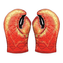 Lobster Claw Oven Mitts, One Size, Lobster Claw Kitchen Oven Mitts Quilted Cotton Microwave Oven Gloves Heat Resistant Nonslip for Cooking BBQ Baking