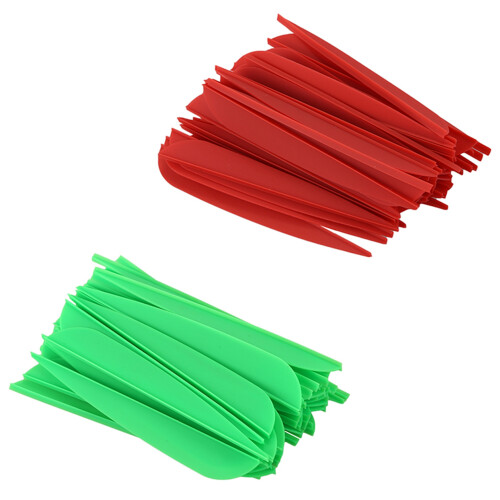 Arrows Vanes 4 Inch Plastic Fletching 50 Pack(Red) 1