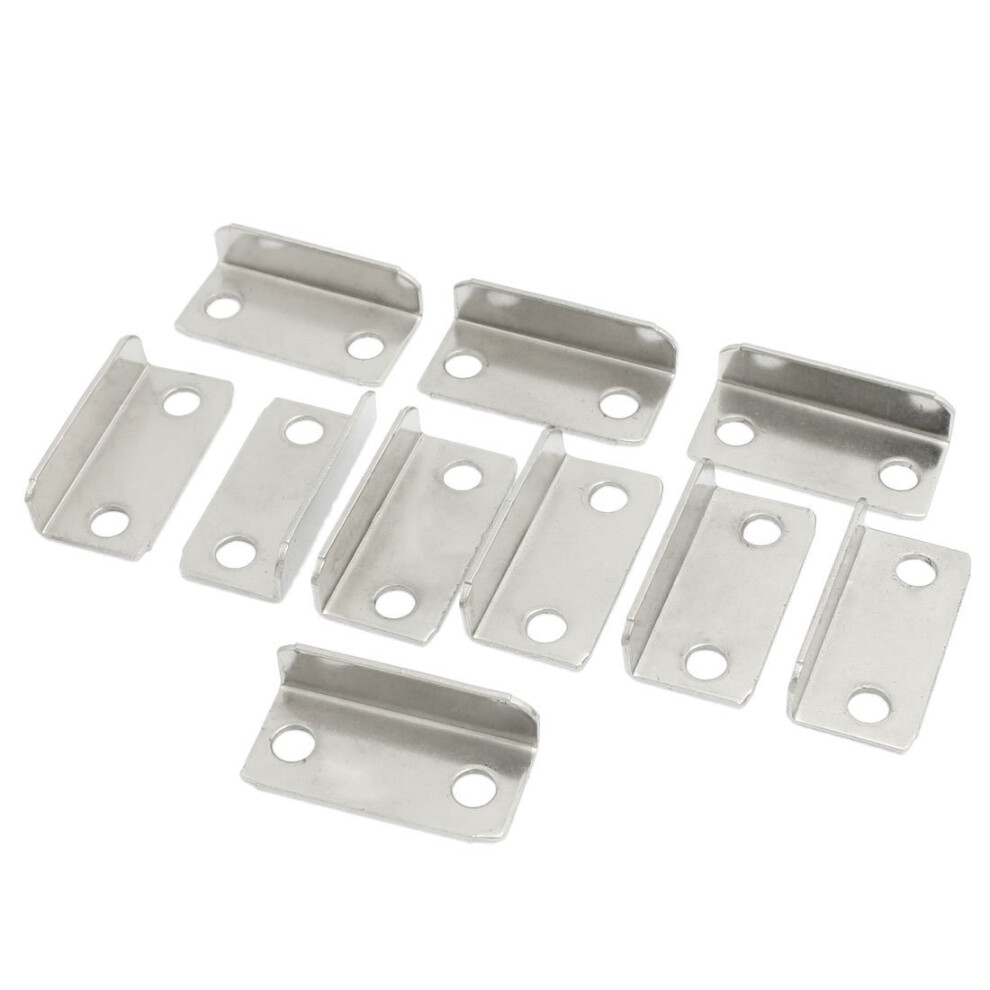 10Pcs Silver Tone Metal Right Angle Drawer Lock Strike Plate 4711191771469