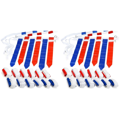 12 Player Adjustable Sliding Flag Football Set, 3 Flags Per Belt