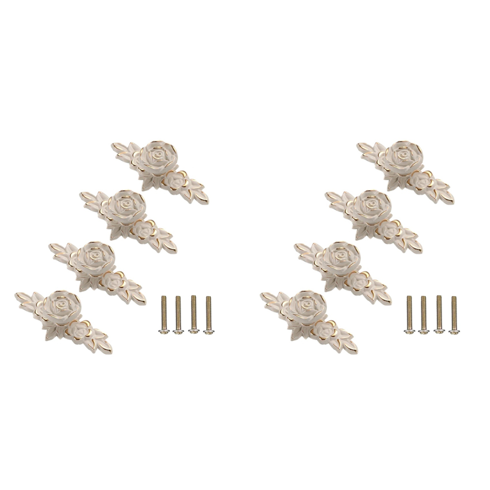 4 Pcs Euro Roses Cabinet Knobs With Backplate 4711191767875