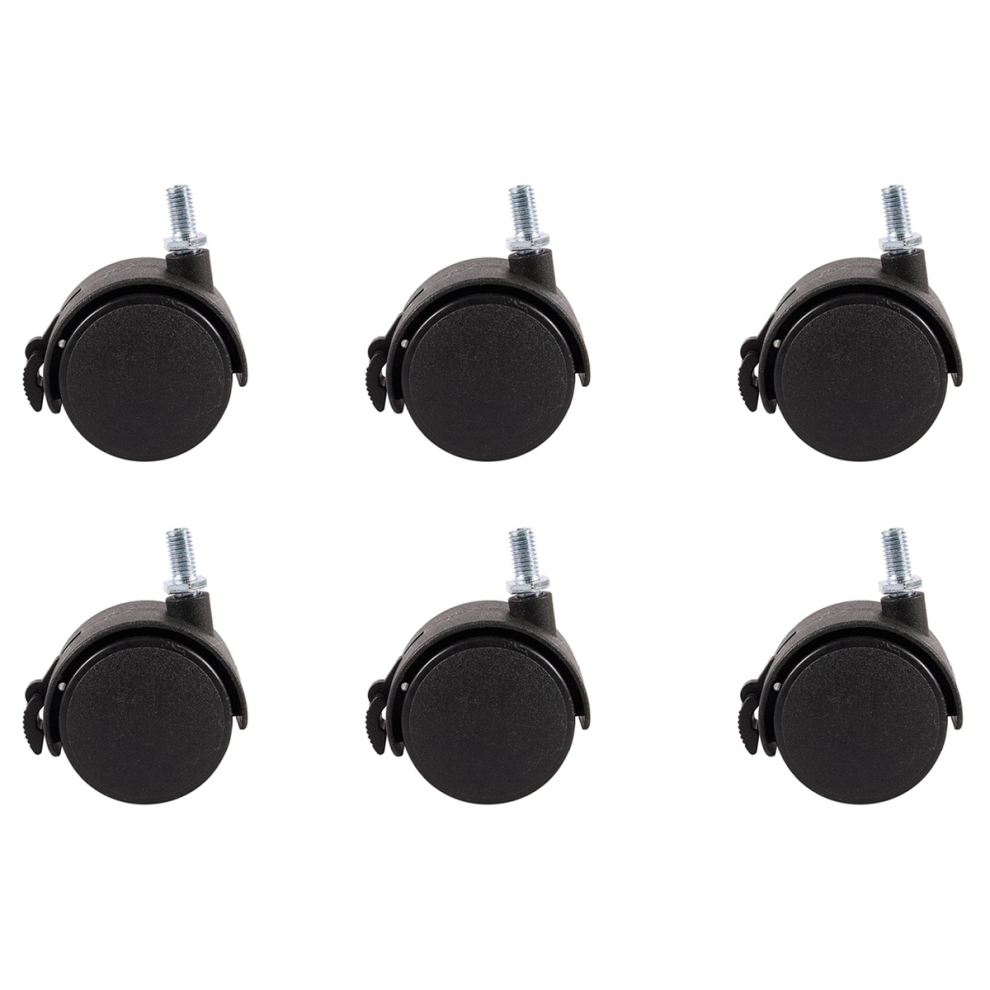 Furniture Swivel Locking Caster 8Mm Screw Stem 2-Inch Dia Wheel Black 4711191773135