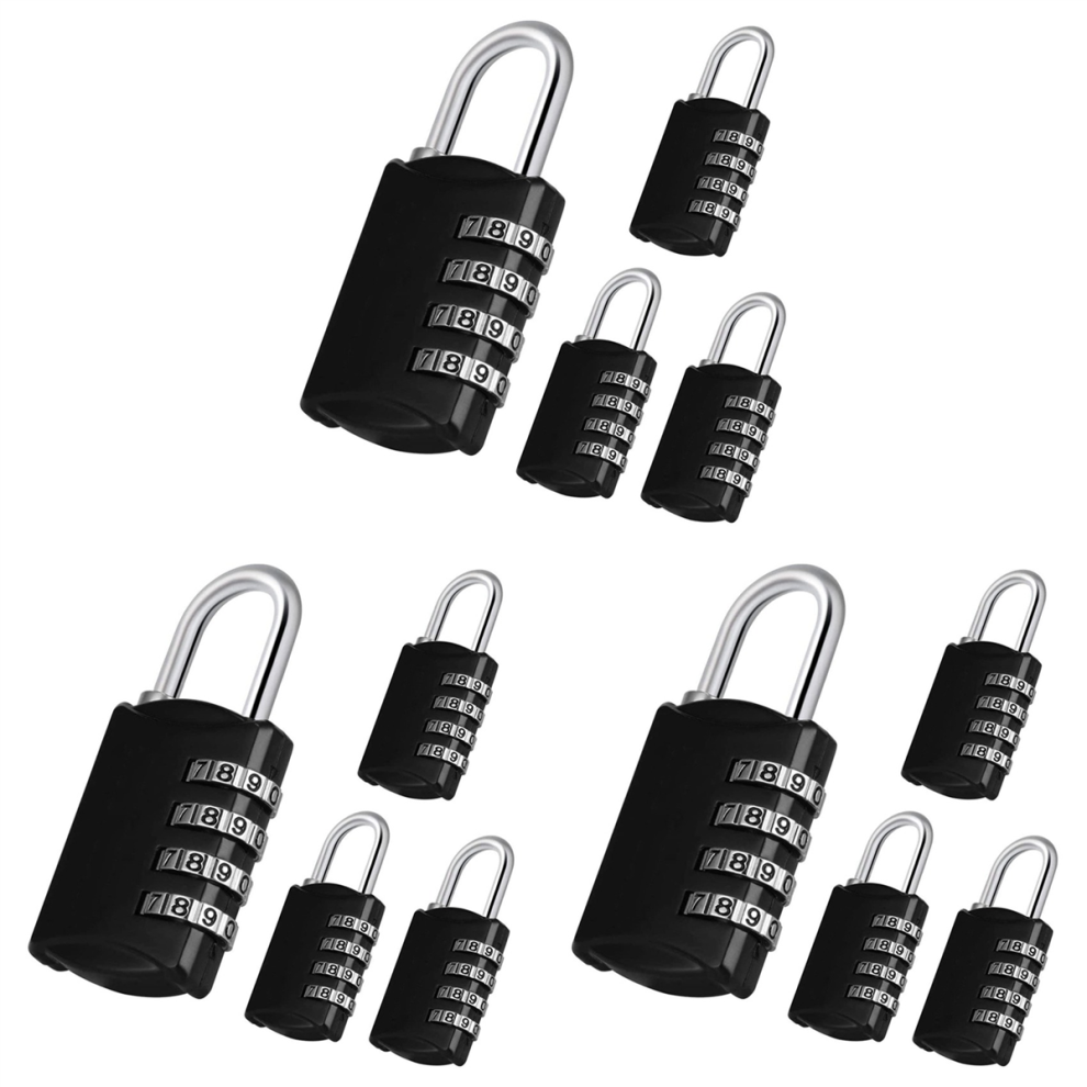 Combination-Padlock 4-Digit-Gym-Locker-Lock - 4 Pcs Resettable Combo 4711191771971