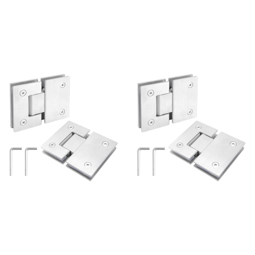 2 Pack 180 Degree Frameless Glass Shower Door Hinges
