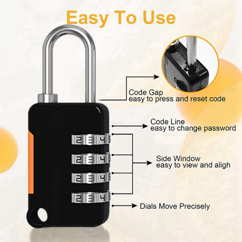 2PCS 4 Digit Number Combination Pad Lock Luggage Security Coded Lock 1