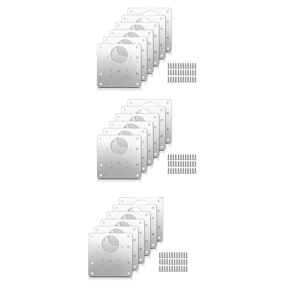 6 Pcs Cabinet Hinge Repair Plate Kit With Screws, Door Hinge Brackets 4711191770424
