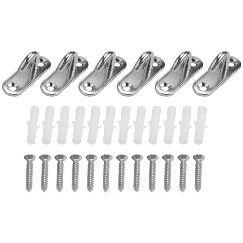 6 Pack Stainless Steel Ceiling Hooks M5 Oval Open Hooks Wall Mount 1