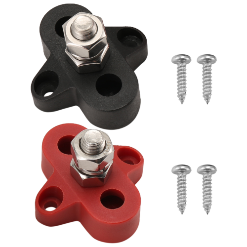 2Pc 5/16 Inch DC 48V Busbar Power Terminal Block M8 Distribution Stud 2