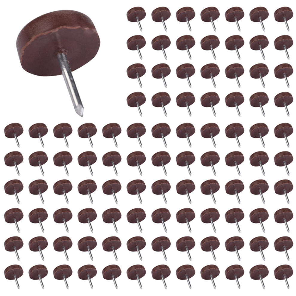 100 Pcs Chair Table Furniture Leg Bottom Feet Plastic Pads Skid Nail 4711191773487