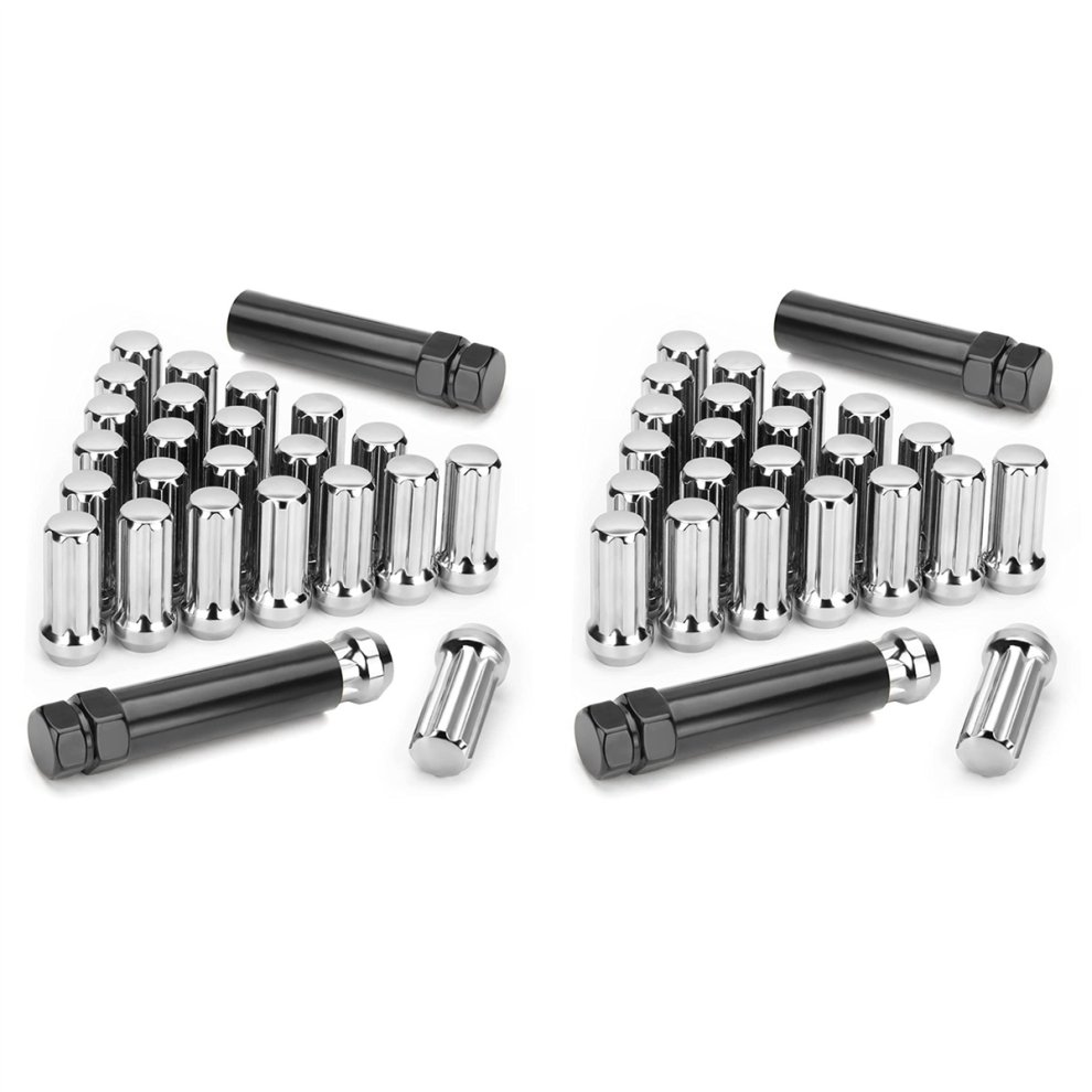 M14x1.5 Wheel Lug Nuts,24 Pieces 14Mmx1.5 7 Spline Nuts 4711191715623