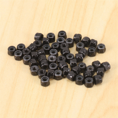 M2 Zinc Plated Nylock Nylon Insert Hex Lock Nuts Black 50pcs 2