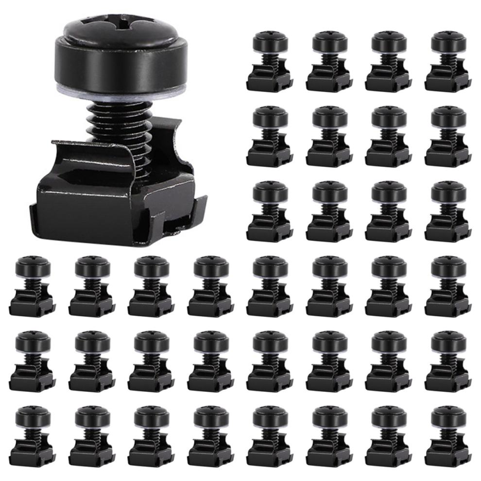 50Pcs M6x16mm Computer Rack Mount Cage Screws And Nuts & Washers 4711191717825