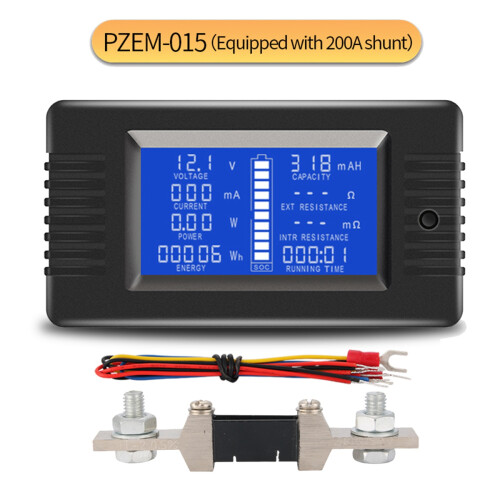 PZEM015 Digital 0-200V Voltage Current with 200A Shunt Battery Meter 1