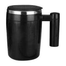 Magnetic Stirring Coffee Mug with Handle for Home Office Travel, Portable Automatic Coffee Mug Self Mixing Stirring Mug Usb Charging, Black