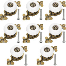 Door Knobs Ceramic Cabinet Knob Cabinet Knobs Vintage Drawer Knobs 8 Pieces Metal Knobs for Office Drawers and Cupboard