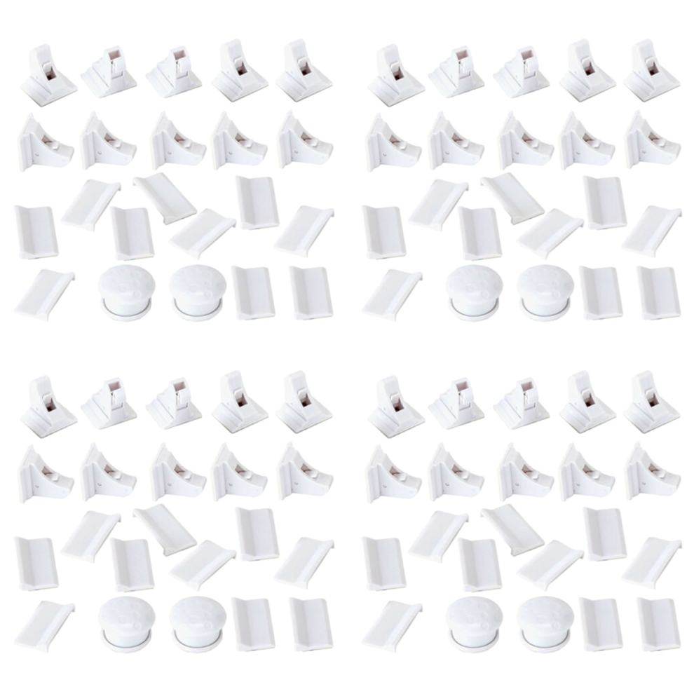 10+2 Magnetic Cabinet Locks Child Proof Cupboards Drawer White
