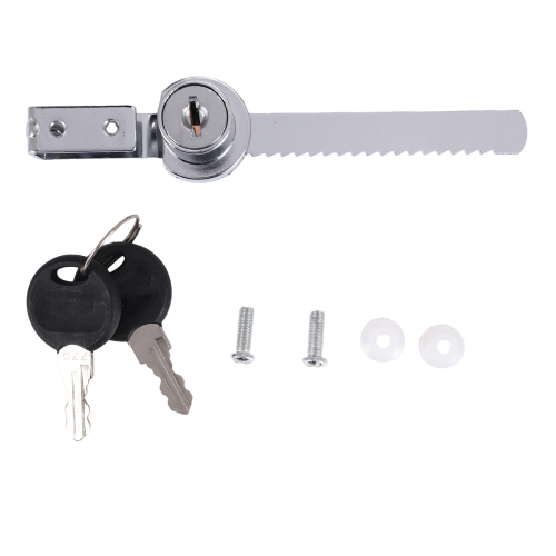 Display Case Lock Sliding Glass Door Ratchet Lock with 2 Keys 2
