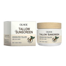 Beef Tallow Sunscreen with Zinc Oxide: Tallow Zinc Oxide Instant Sun Protection - Non Greasy Formula with Beeswax, Red Raspberry, Carrot Oil - Suita