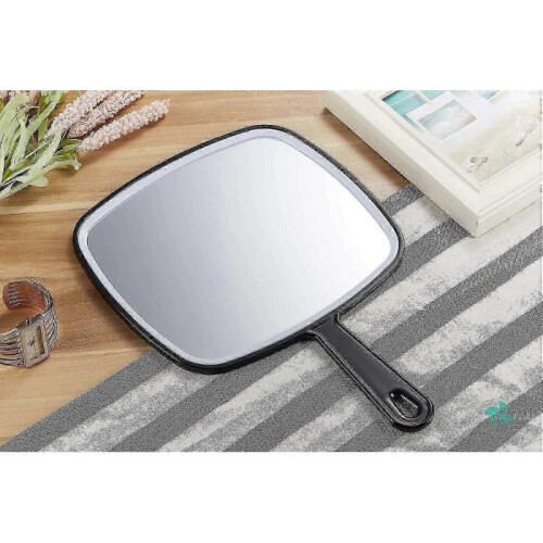 Hand Mirror, Extra Large Black Handheld Mirror with Handle, 9 Wide X 12.4 Inches Long 1