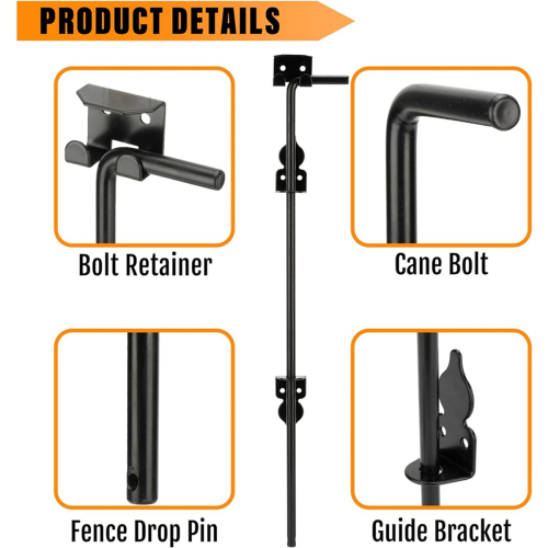 Heavy Duty Gate Latche Portable Cane Bolt Door Latch 1