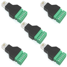 5 Pcs RJ12 Male to 6 Pins Screw Terminal Block Adapter