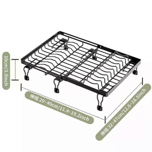 Kitchen Multifunction Storage Holder, Tableware Asphalt Rack Fruit Vegetable Tableware Storage Net Rack Two-way Pull-out Sinks Asphalt 1