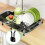 Kitchen Multifunction Storage Holder, Tableware Asphalt Rack Fruit Vegetable Tableware Storage Net Rack Two-way Pull-out Sinks Asphalt 4