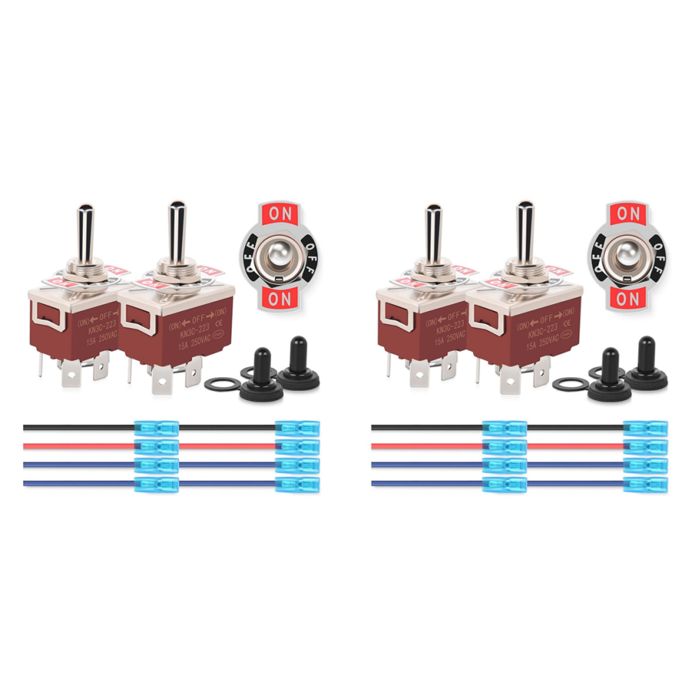 4Pin Reverse Polarity Toggle Switch 2Pcs 12V Momentary Rocker Switch 4711191790804