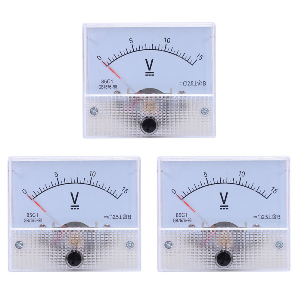 Pointer Type Dc Voltmeter, 85C1 Dc 0-15V Analog Voltage Panel Meter 4711191795687