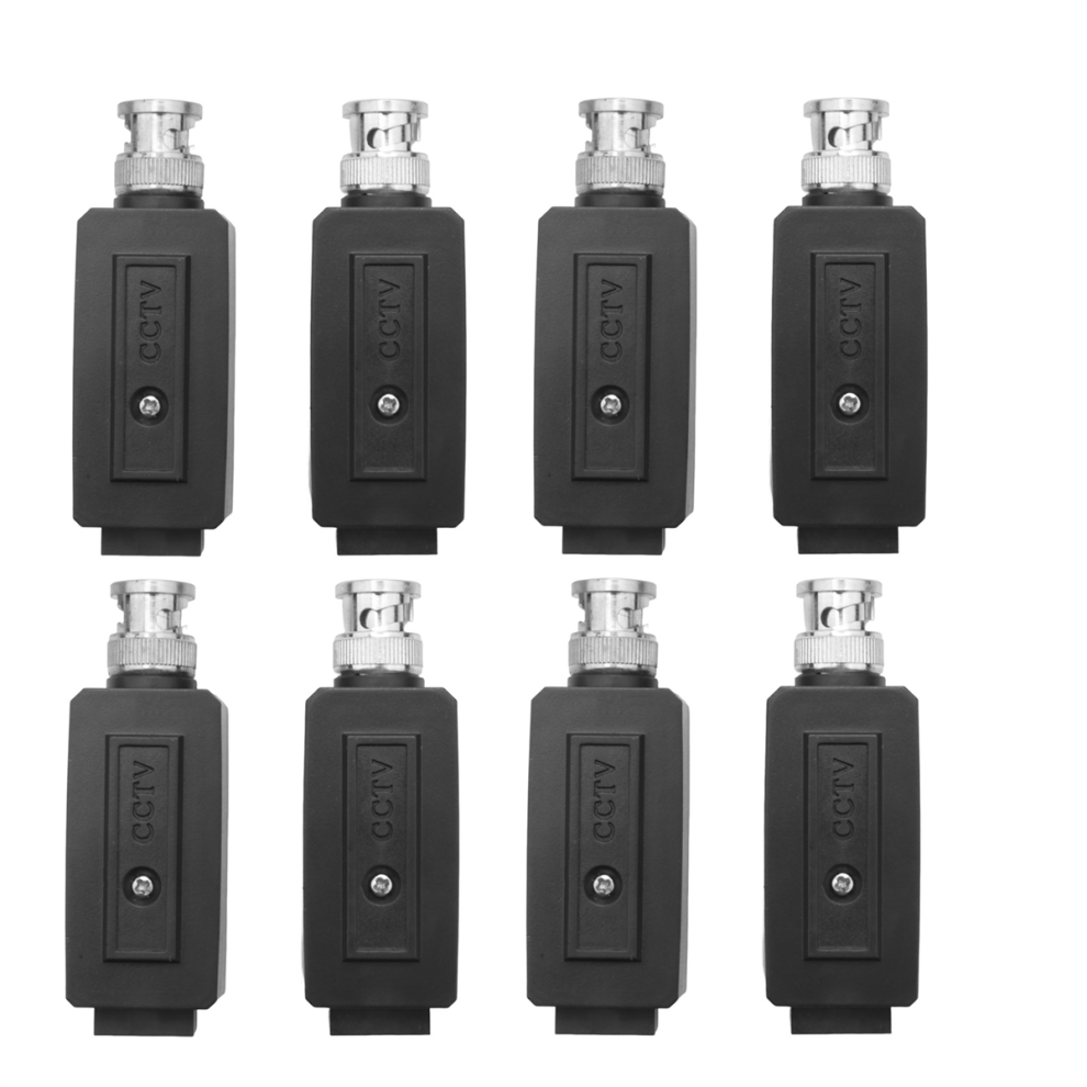 Camera Coax Bnc Rj45 Utp Cat5 Active Video Balun Transceiver Pair Black 4711191701862