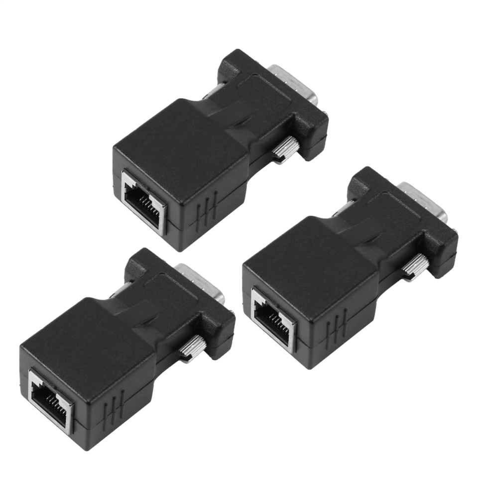 Vga Extender Male To Lan Cat5 Cat6 Rj45 Network Cable Adapter 4711191703293