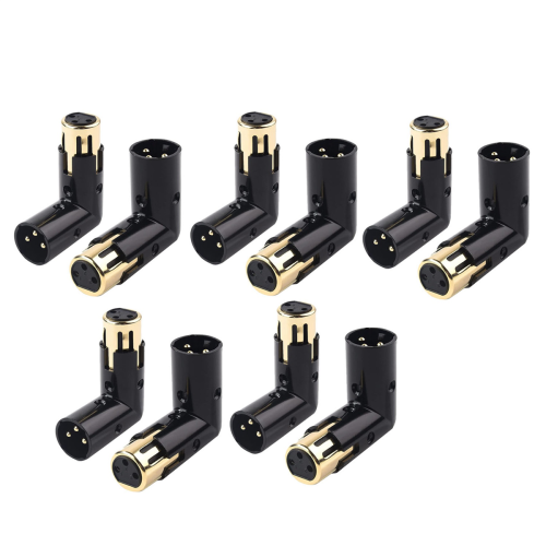 Audio Adapter Plug Adjustable Male to Female Right Angle XLR Adapter