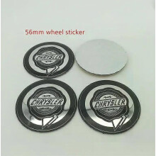 (Autocollant noir 56 mm) 4 pièces 56 mm Chrysler 300c voiture emblème centre de roue moyeu enjoliveurs