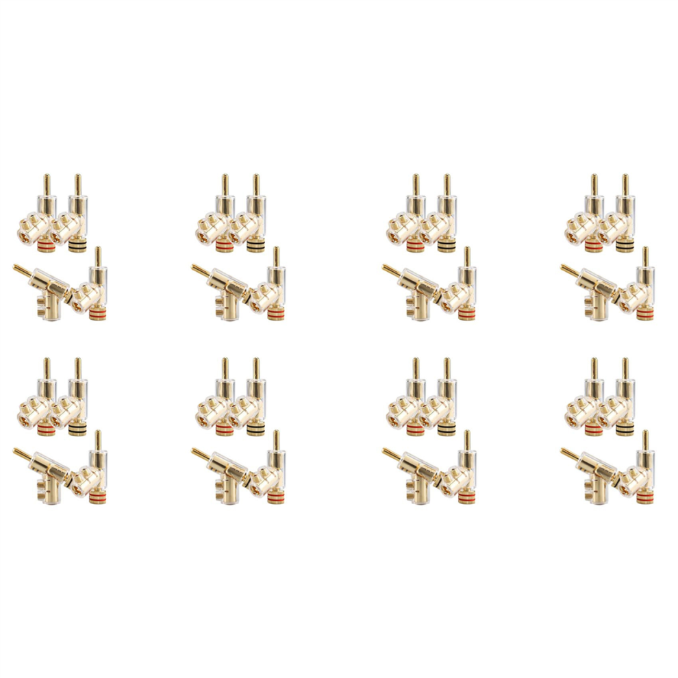 4Pcs Banana Plugs 45 Degree Angled Banana Connectors Gold 4711191701121