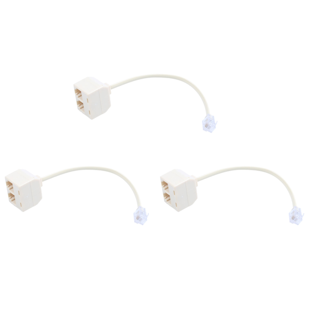 Rj11 6P4c Stecker 2X Buchse Anschluss Telefon Adapter Kabel Beige 4711191702715