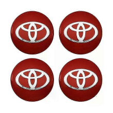 (56 mm tutto rosso) 4 pezzi 56 mm coprimozzo coprimozzo per auto, adesivi con stemma, adatti per Toyota