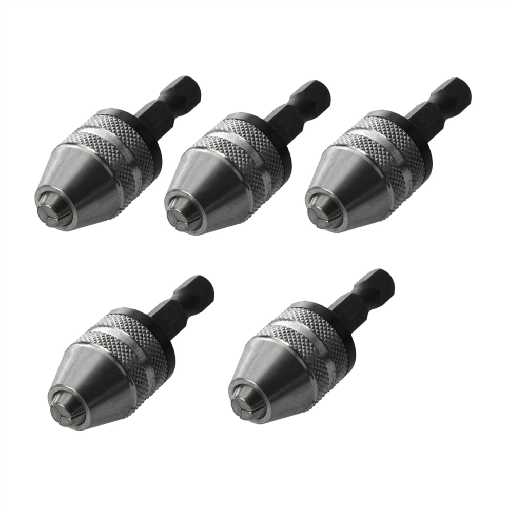 Silver+Black 6Mm Keyless Drill Bit Chuck Adapter Converter Hex Shank 4711191708397