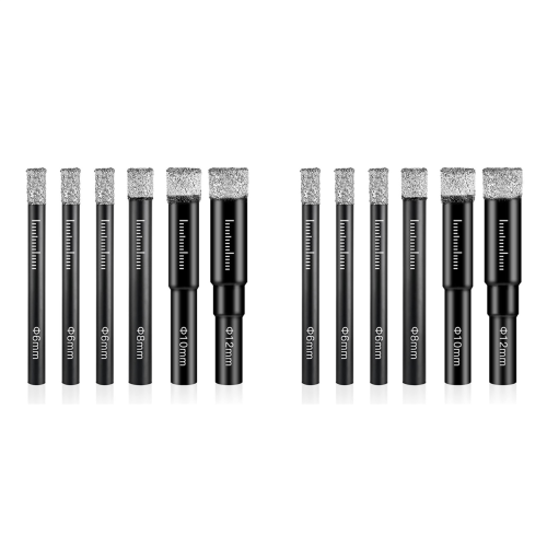 6 Pcs Diamond Drill Bit Porcelain Tile Drill Bit 6mm 8mm 10mm 12mm