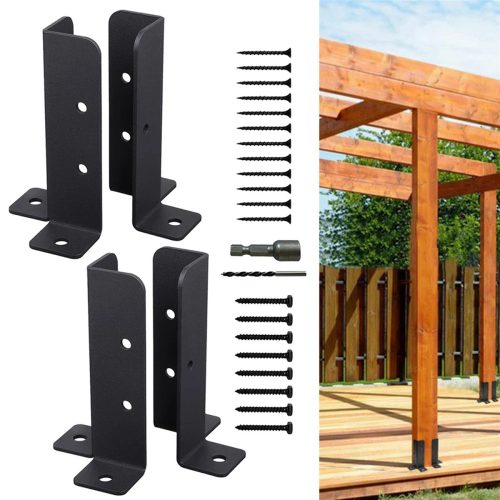 4Pcs Adjustable Deck Post Anchor Base Brackets Fence 1