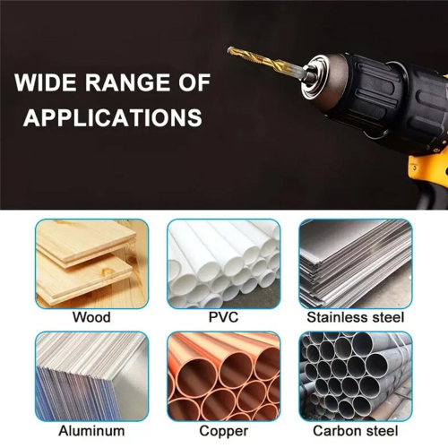 M6x1mm Hex Shank Titanium Plated Screw Thread Metric Tap Drill Bits 1