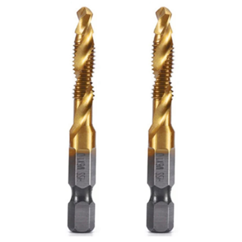 M6x1mm Hex Shank Titanium Plated Screw Thread Metric Tap Drill Bits
