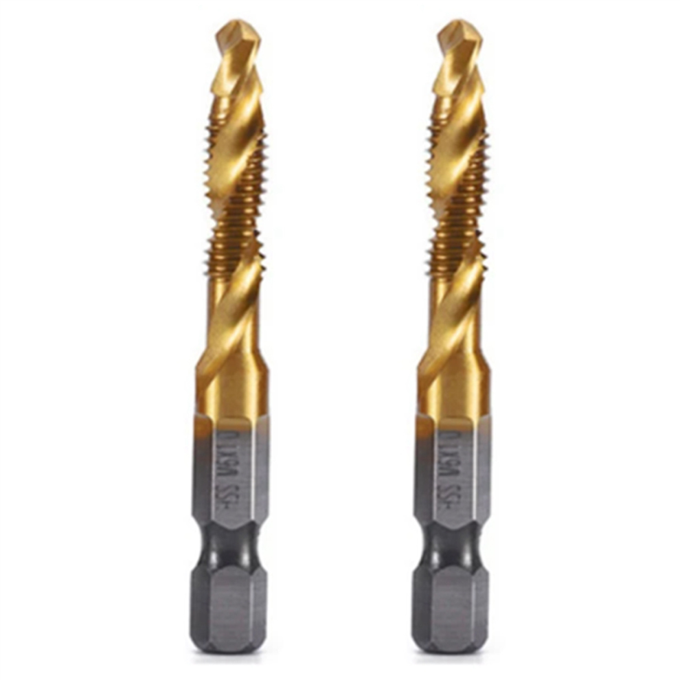M6x1mm Hex Shank Titanium Plated Screw Thread Metric Tap Drill Bits 4711191708045
