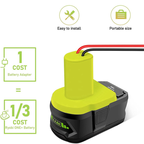 Battery Adapter for + 18V Li-Ion Battery, with 12 Gauge Wire 2