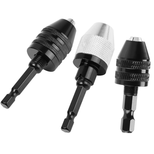 3PCS 1/4 Inch Hex Shank Keyless Drill Chuck Impact Drills Bits 1